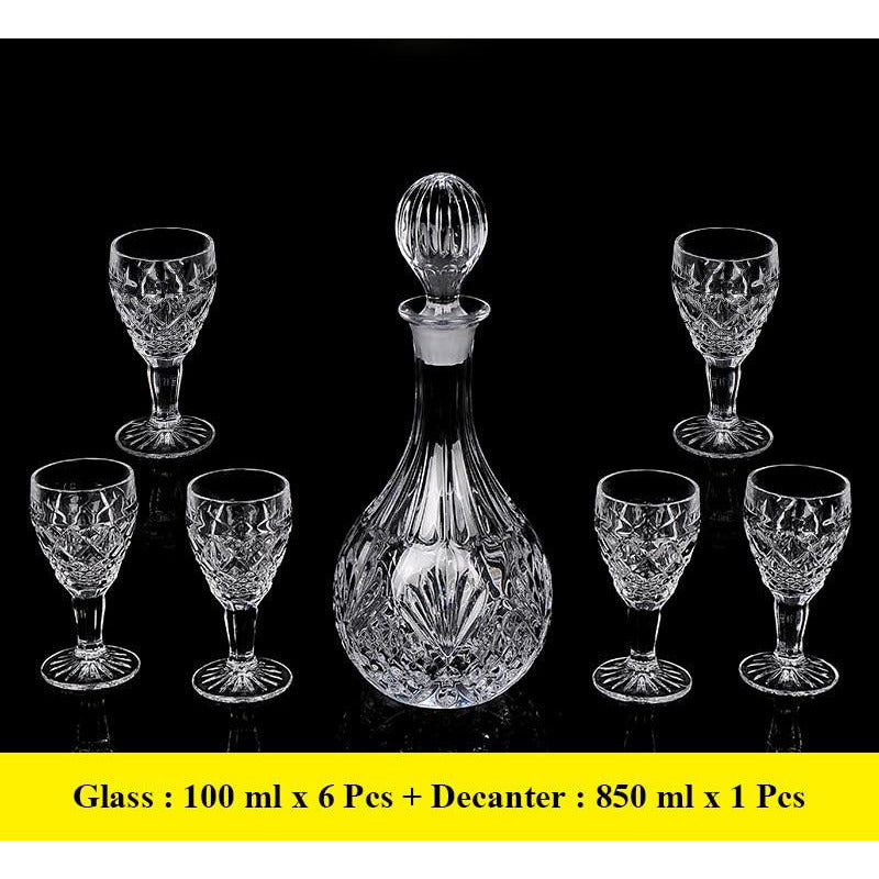 Royal Crystal Decanter Set - 7 pcs