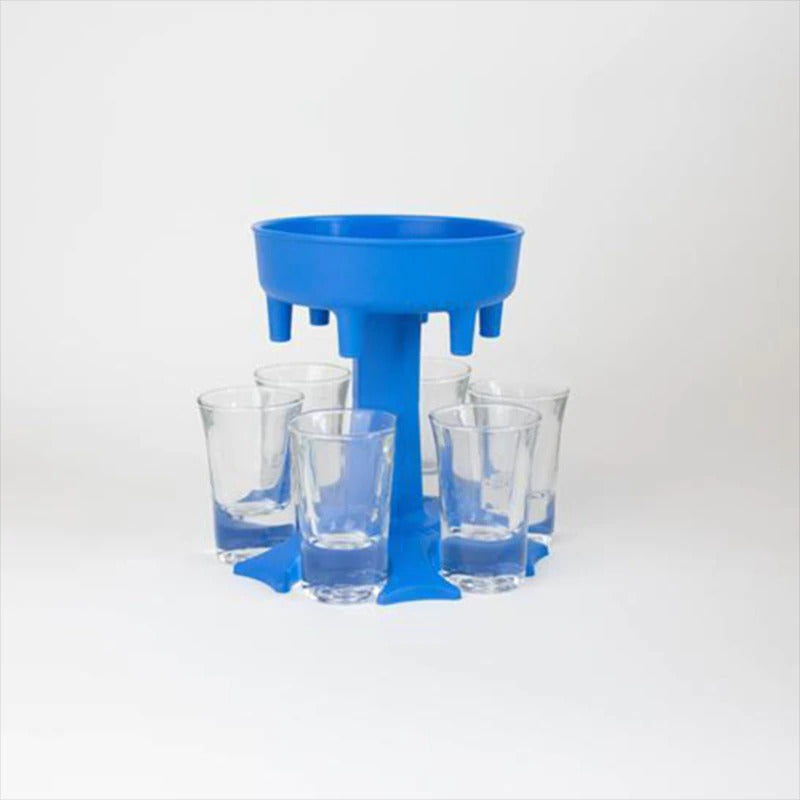 6 Shot Glass Dispenser Holder w/ Glasses