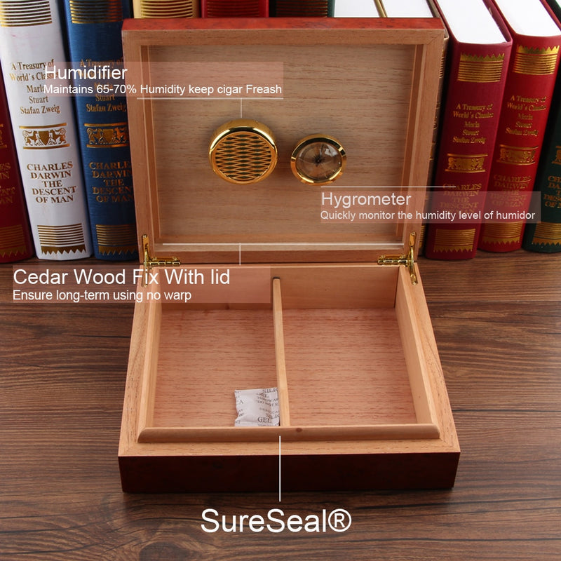 Cedar Wood Humidor with Hygrometer