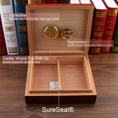 Cedar Wood Humidor with Hygrometer