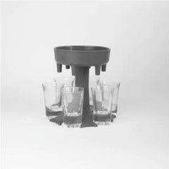 6 Shot Glass Dispenser Holder w/ Glasses