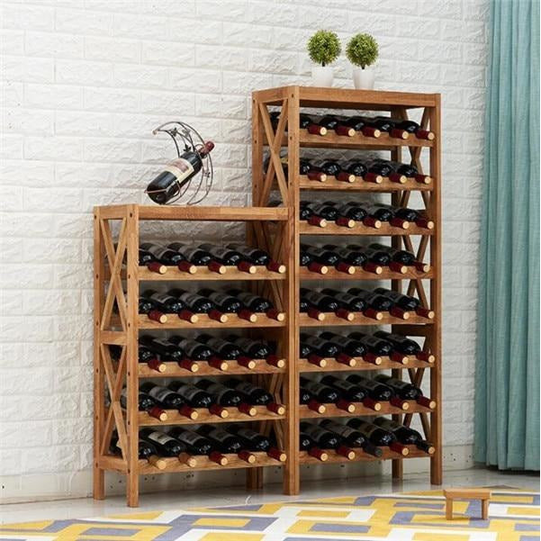 Modern Wooden Wine Rack Cabinet Display