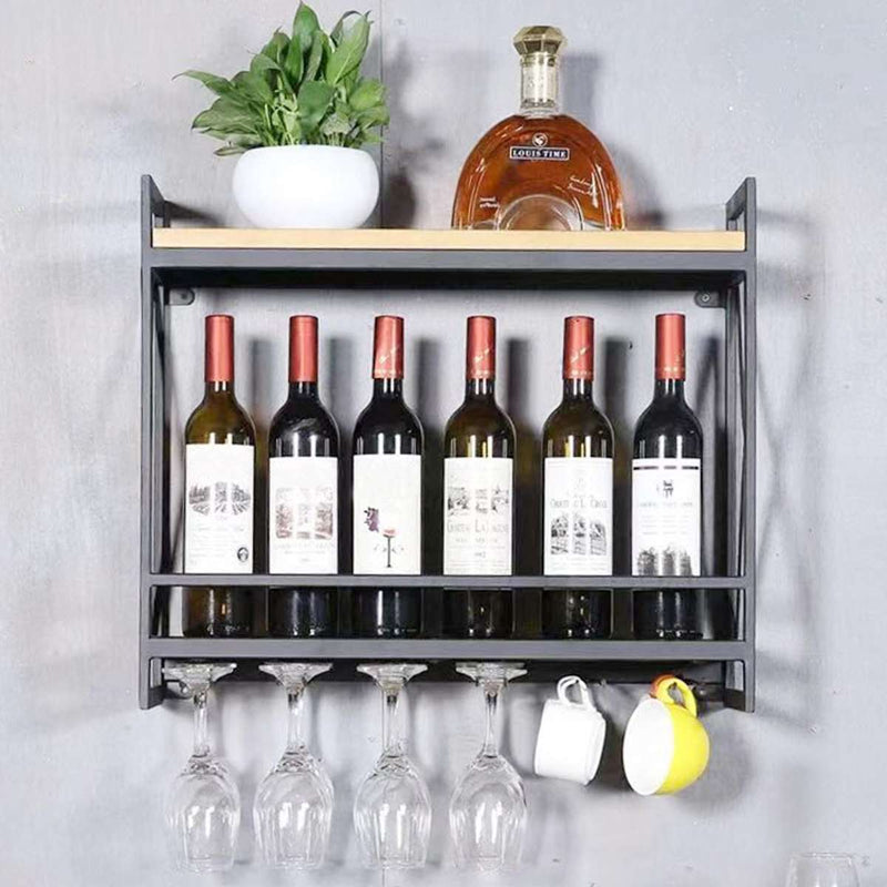 Wall Mount Wine Rack and Glass Holder